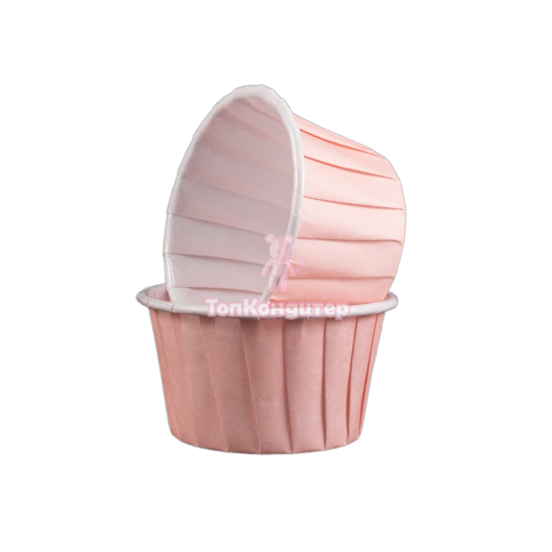 капсулы для капкейков жесткий борт "Розовый" 100 шт