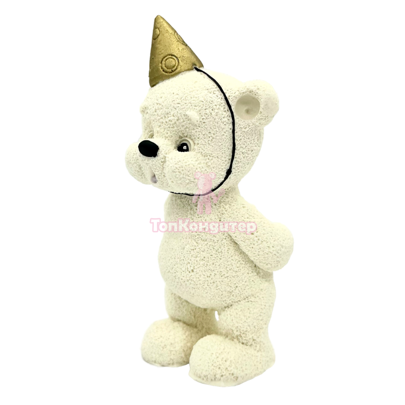 Фигурка из Бельгийского шоколада «Мишка задувает свечку» Золото