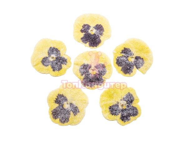 Засахаренный Обезвоженный съедобный цветок "Желтый тигр" 6 шт