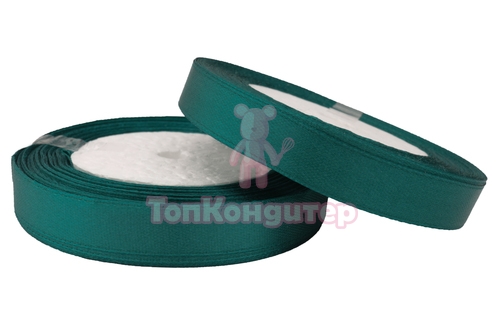 Лента атласная 1,2 см Изумрудный 23 м