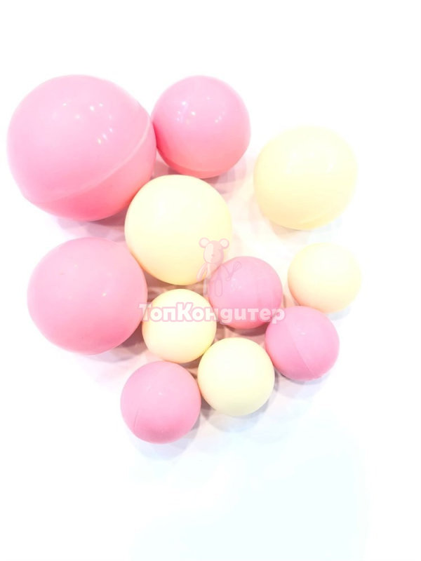 Сферы из шоколадной глазури бело-розовые 10шт