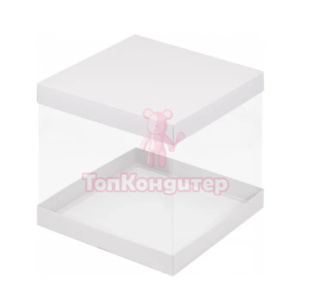 Коробка для торта 23,5 см*23,5 см*24 см белая