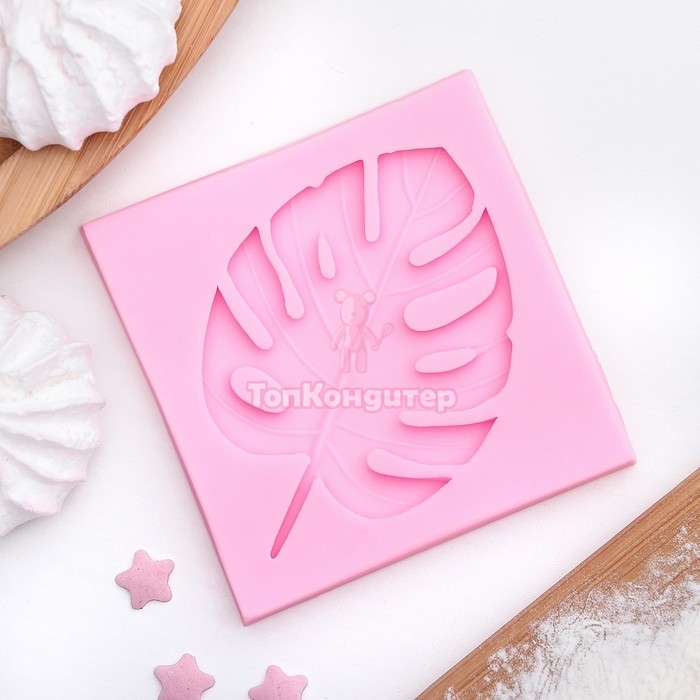 Молд силиконовый 6,5х6,5х0,5 см "Лист. Тропики"