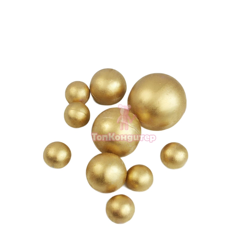 Сферы из шоколадной глазури перламутровые золотые 10 шт