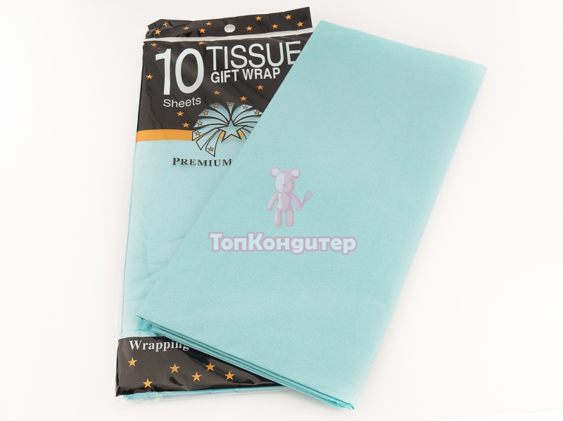 Бумага Тишью нежно-голубой 51*66 см 10 листов